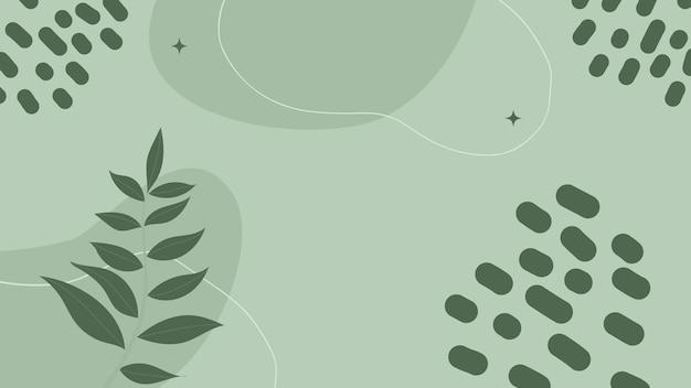 초록색 잎과 반점이 있는 추상적인 배경 당신의 디자인을 위한 터 일러스트레이션