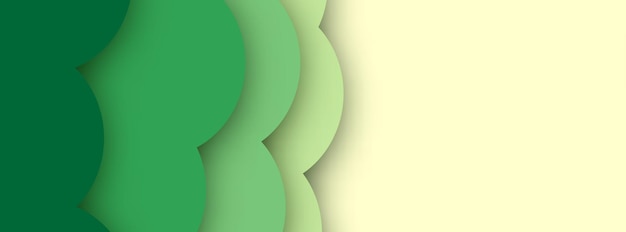 緑の紙のカットと抽象的な背景は、バナーデザインを形作ります。ベクトルイラスト