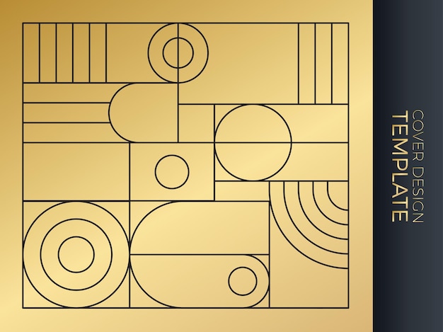 Fondo astratto con le strutture geometriche dell'onda del punto della linea quadrata del semicerchio, stile moderno di art deco