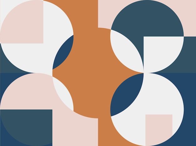 Abstract background with half circle square line dot wave geometric textures, memphis style