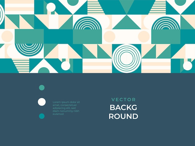 Abstract background with half circle square line dot wave geometric textures, memphis style