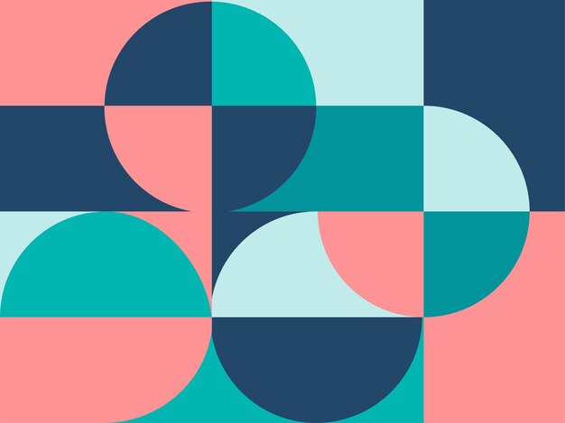 Abstract background with half circle square line dot wave geometric textures, memphis style