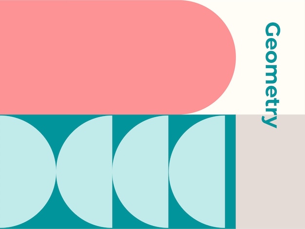 abstract background with half circle square line dot wave geometric textures, memphis style