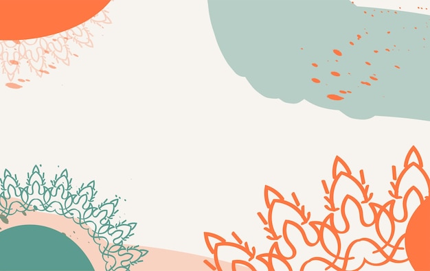 Abstract background with hand drawn floral elements Vector illustration for your design