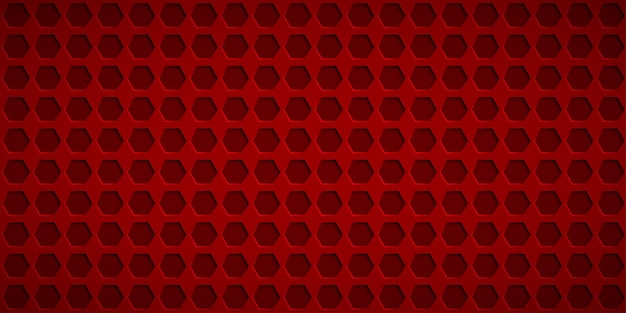 Vector abstract background with hexagon holes in red colors