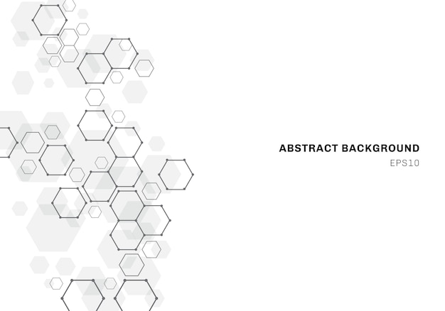 Abstract background with hexagonal molecule structure of neurons system