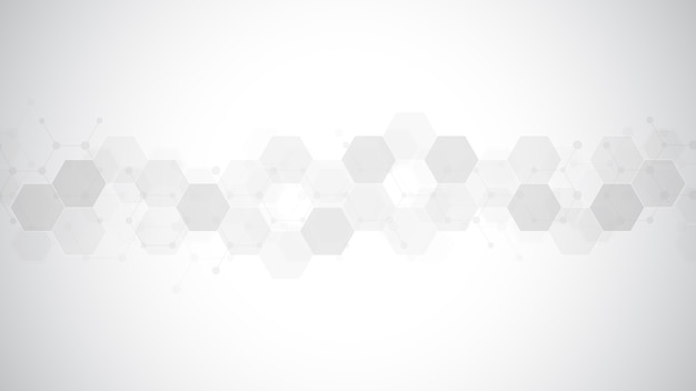abstract background with hexagons shape, science, medical and technology concept