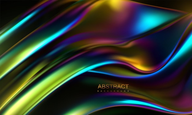 虹色の波状の形で抽象的な背景
