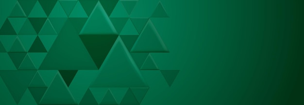 Abstract background with large and small triangular shapes in green colors