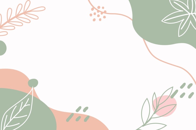 Vector abstract background with leaves and pastel color