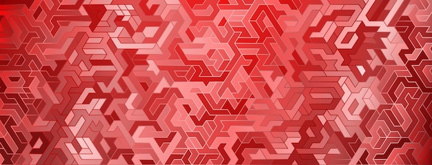 赤い色のさまざまな色合いの迷路パターンと抽象的な背景