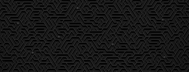 Sfondo astratto con motivo a labirinto in varie tonalità di colori nero e grigio