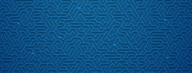 Abstract background with maze pattern in various shades of blue colors