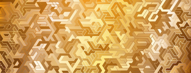 Vector abstract background with maze pattern in various shades of golden colors