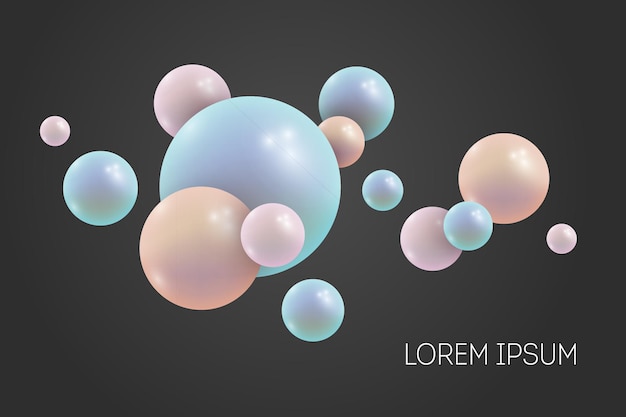 Abstract background with multicolored 3d spheres