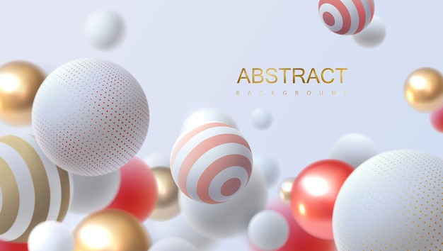 Abstract background with multicolored 3d spheres