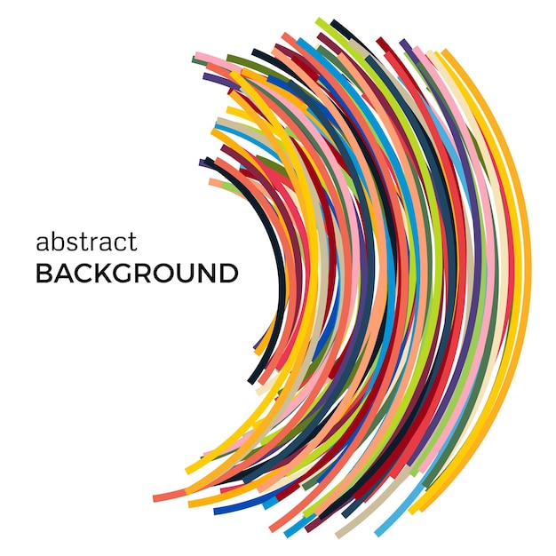 Vector abstract background with multicolored curved lines in a chaotic order colored lines with place for your text on a white backgroundxa