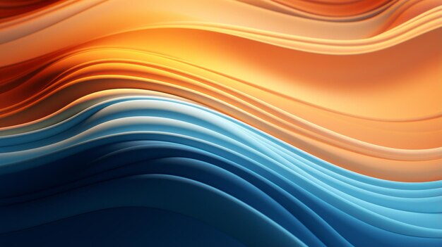 An abstract background with orange blue and white waves