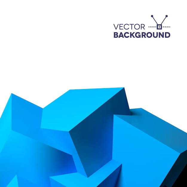 Vector abstract background with overlapping blue cubes