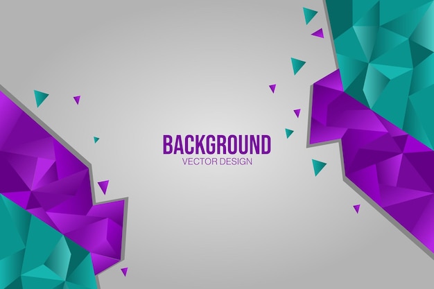 Abstract background with polygonal green and purple colors Vector illustration for your design