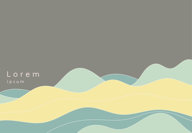 Абстрактный фон с плакатом динамические волны цвета органических. Современный минималистский стиль дизайна для карты, баннера, веб-сайта, брошюры. Векторная иллюстрация
