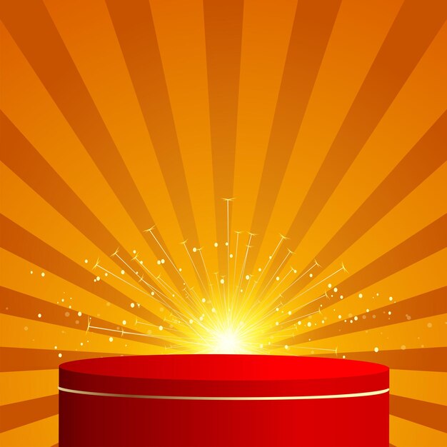 Abstract background with red color geometric 3d podiums for new year. vector illustration