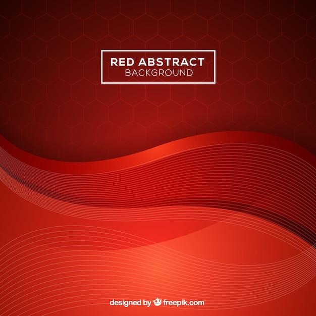 Abstract background with red waves