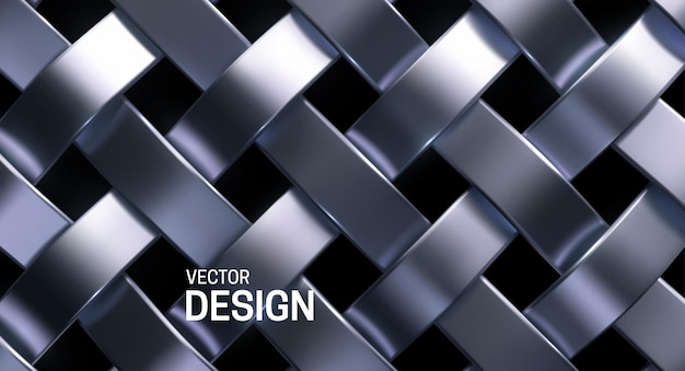 Abstract background with silver wicker pattern