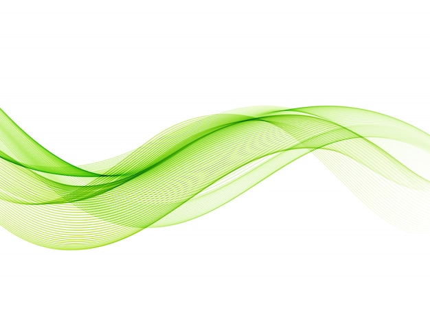 Abstract light green wave. Bright light green ribbon on white