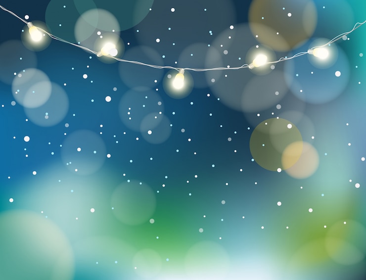 Vector abstract background with snow and garland.