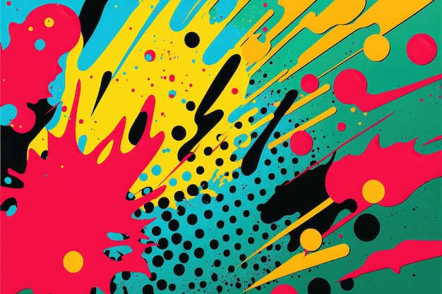 Abstract background with spots and splashes of colored paint, vector illustration