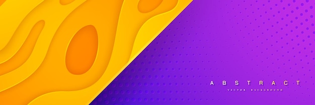 Vector abstract background with two color yellow and purple background with textured wavy pattern