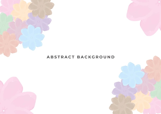 ベクトル 水彩花のフレームと抽象的な背景