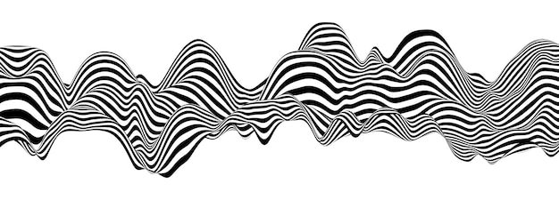 Abstract background with wave lines Dynamic abstract vector design 3D optical illusion line art