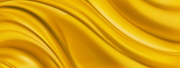 Vector abstract background with wavy folded surface in yellow colors