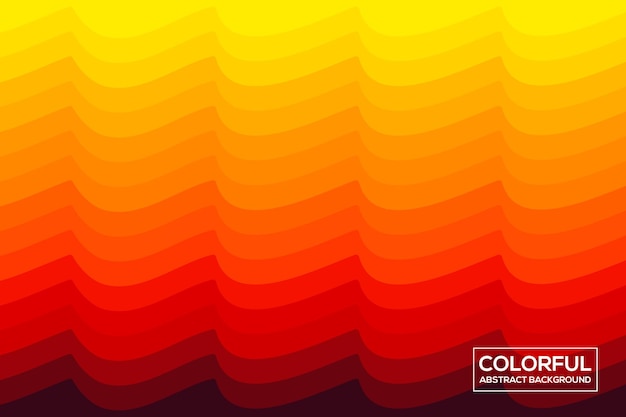 Vector abstract background with wavy lines vector illustration orange yellow red colors