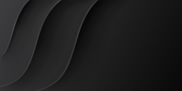 Abstract background with wavy surface in black and gray colors