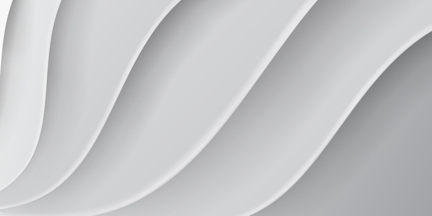 Abstract background with wavy surface in white and gray colors