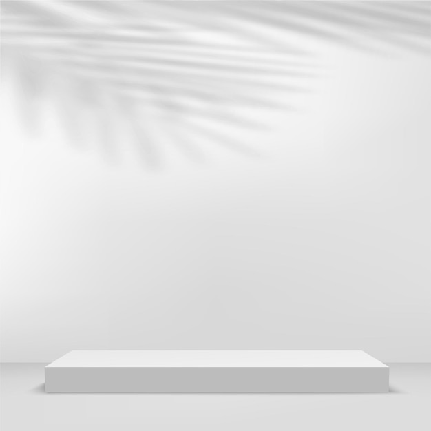 Abstract background with white color geometric 3d podiums. Vector illustration.