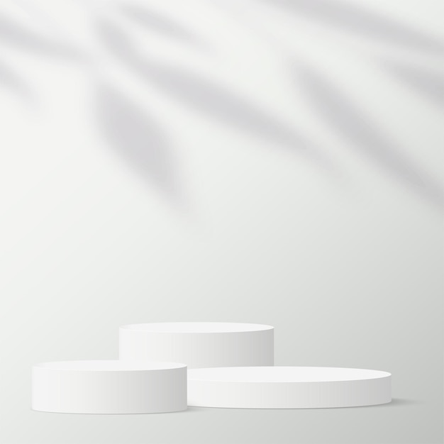 Abstract background with white color podium for presentation. Vector