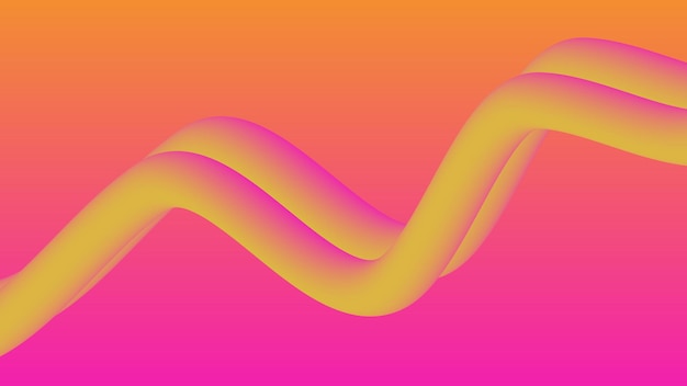 グラディエントの色に黄色とピンクの波が付いている抽象的な背景