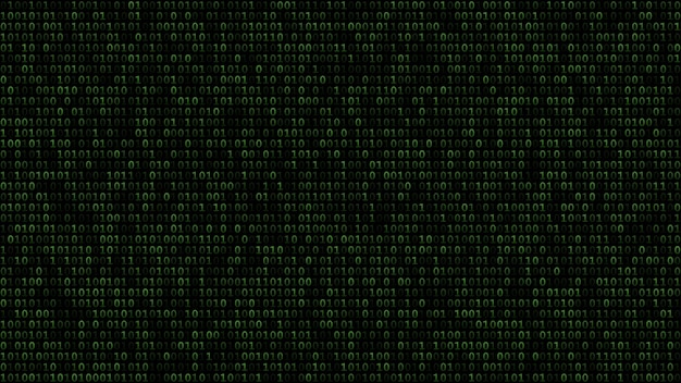 Abstract background of zeros ad ones in green colors