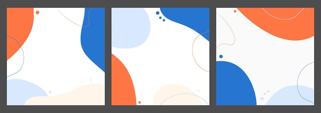 Вектор Абстрактный фон с формами и линиями в синем и оранжевом цветах редактируемый шаблон