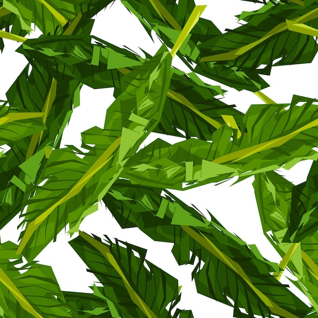 Vector abstract banana leaf seamless pattern camouflage background of tropical leaves