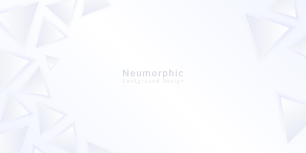 abstract banner background white color triangular style neumorphic design