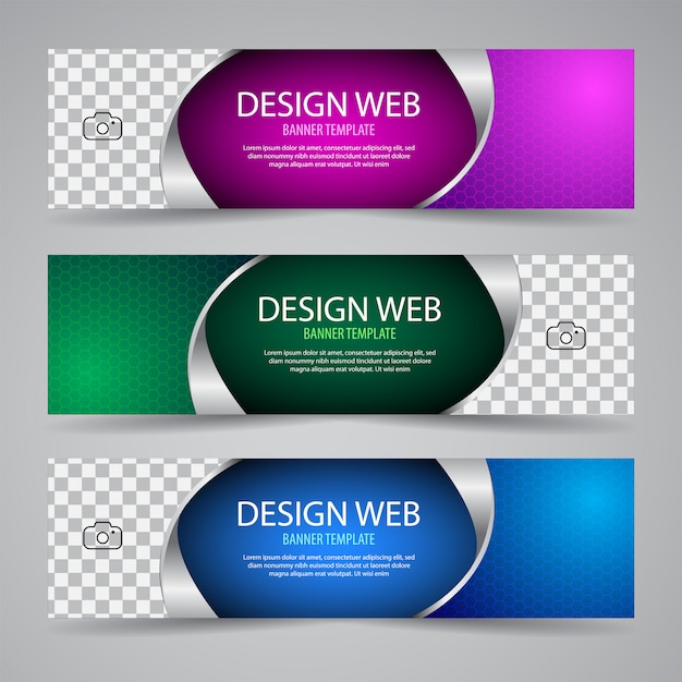 Vector abstract banner collection design template