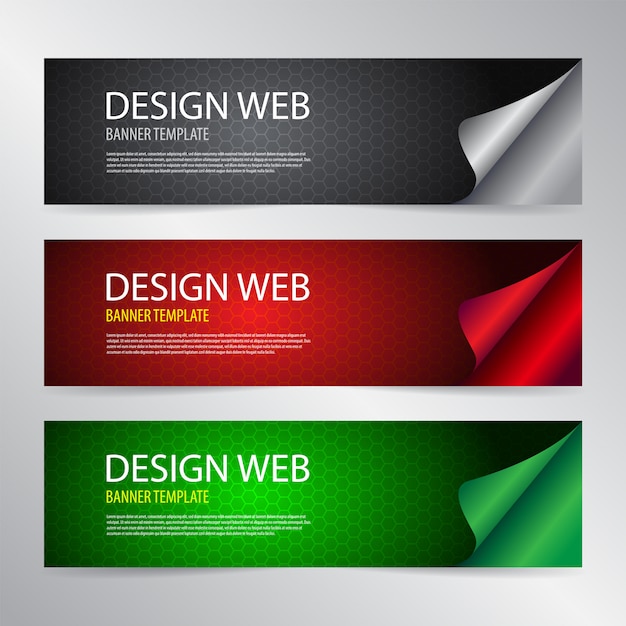 Vector abstract banner collection template