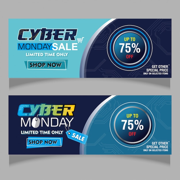 Abstract banner of cyber monday