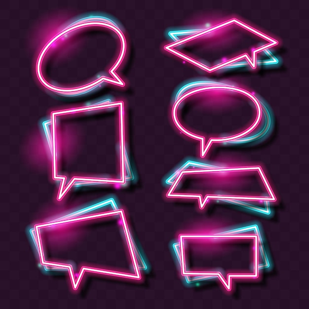 Abstract banner design Neon frame Pink neon design