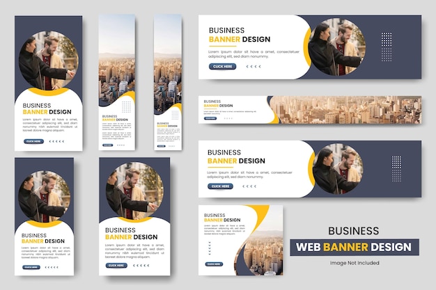 Abstract banner design web banner template set horizontal header web banner cover background